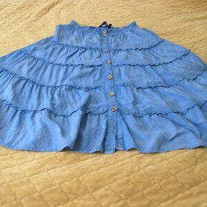 Mile Gabrielle Blue tiered Rayon skirt Size Large